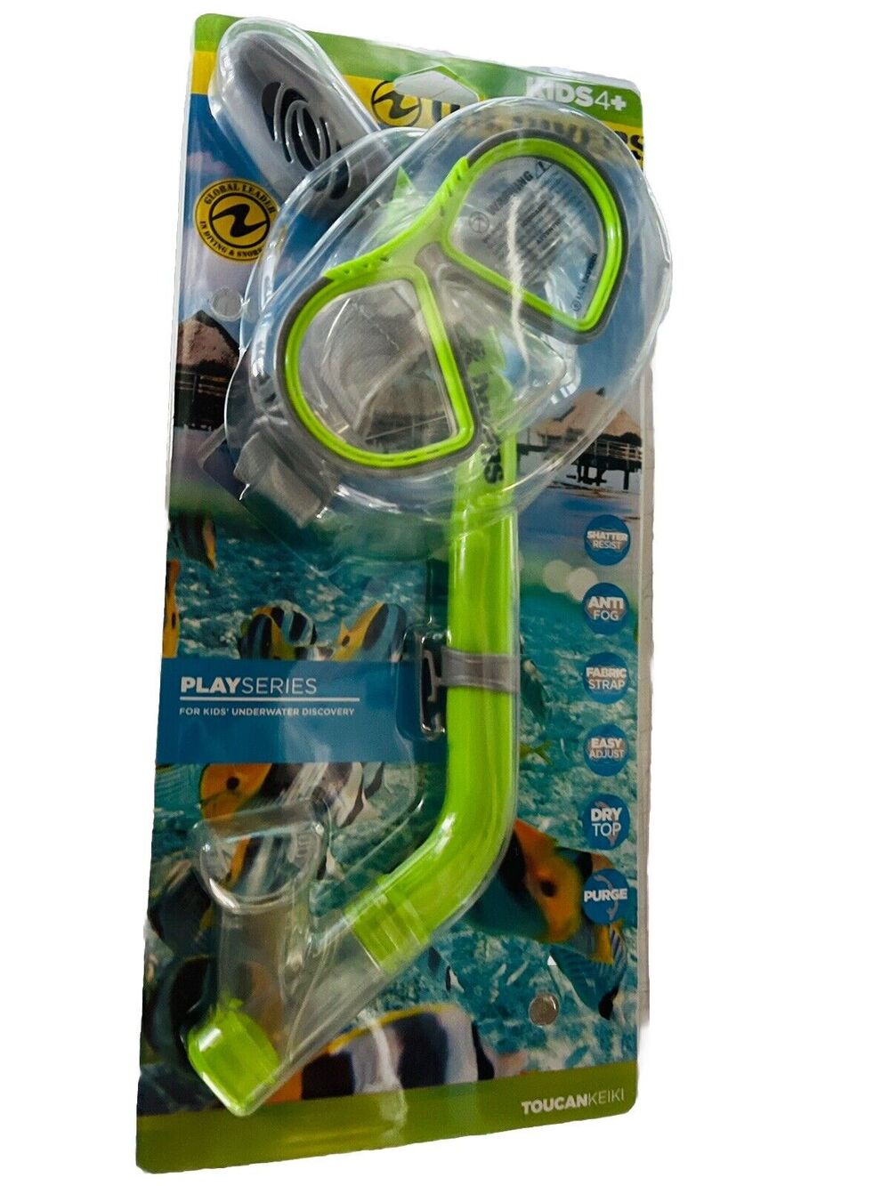 US Divers Playseries Kids Mask and Dry Top Snorkel Combo Set New In Packaging